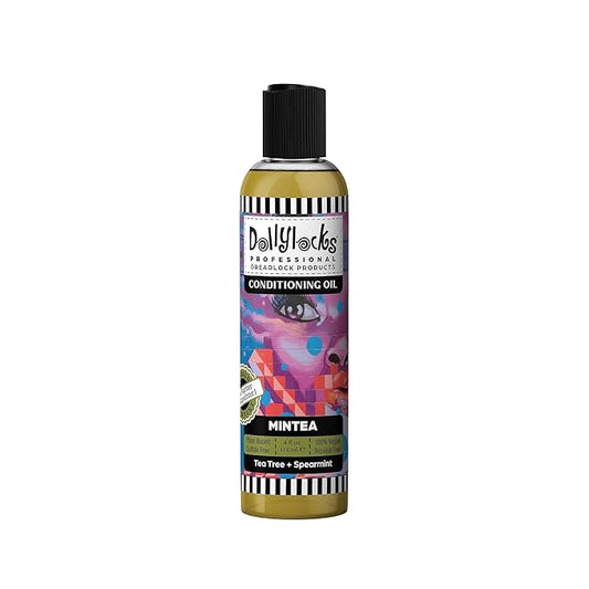 Dollylocks Conditioning Oil – Plant-Based & Residue-Free Moisturizing Scalp & Dreadlock Oil, pH Balanced,Vegan (Mintea Scent, 4oz)