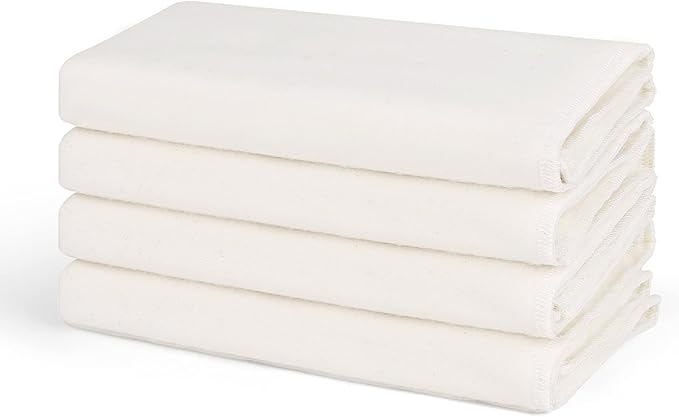 4Pcs Cotton Flannel for Castor Oil Pack, Less Mess Made of Unbleached Organic Cotton Flannel Reusable Soothing Heat Compress for Liver, Abdomen, Joints, Highly Absorbent Soft Feel Like Nightgown
