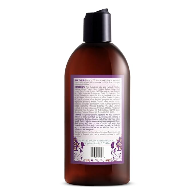 Just Nutritive Purple Toning Shampoo for Blonde, Gray, White, Silver, and Bleached Hair - Eliminate Brassiness, Boost Shine, Repairs, Hydrates, Sulfate-Free, Paraben-Free, Anti-Yellowing, 8 oz.