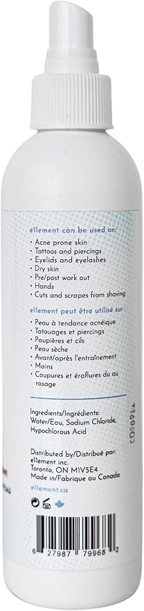 Hypochlorous Acid Face and Skin Spray - HOCL- Safe for use on Acne Prone Skin - Eczema - Dry Scalp - Post Procedure -Toner - Eye Lash Cleanser - Face and Hand Cleanser (Large 8 oz.)