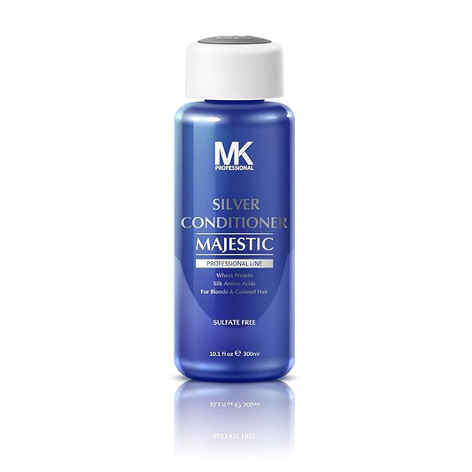 MK PROFESSIONAL Sulphate Free Silver Conditioner, Infused with Wheat Protein & Silk Amino Acids - For Blonde & Colored Hair, Repairs, Strengthens & Nourishes all Hair Types - 10.1 Fl Oz (300ml)