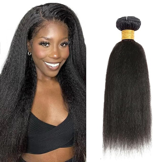 Human Hair Bundles Natural Black Yaki Straight Bundles Peruvian Unprocessed Virgin Remy Niegmeag Hair Single Bundle 16 Inch Double Weft Hair Weave 100g/Pc