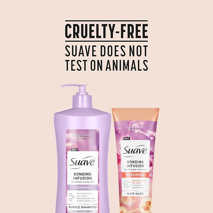 Suave Bonding Infusion Set, Toning Purple Shampoo, Sulfate-Free + Repairing Hair Mask, Leave-In Conditioner Treatment for Dry, Damaged Hair