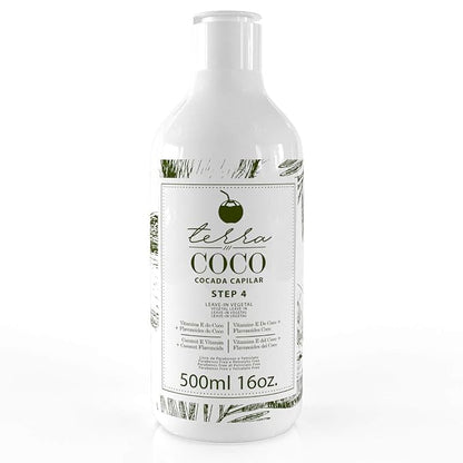 Terra Coco Cocada Capilar | Vegan | Moisturizes and Nourishes Leave-in | Ideal for Extremely Dry and Worn Hair Damaged by Sun or Chemicals| Removes Dead Cells | 16.0 Oz