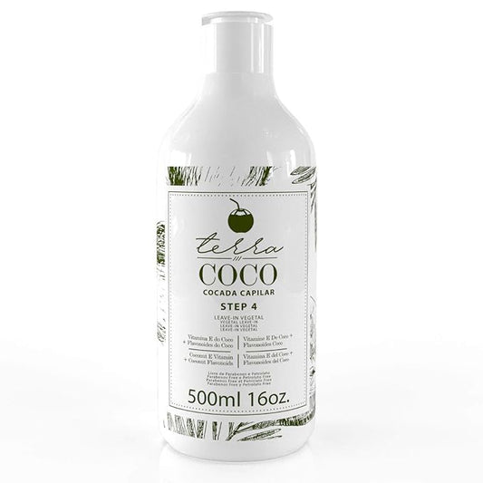 Terra Coco Cocada Capilar | Vegan | Moisturizes and Nourishes Leave-in | Ideal for Extremely Dry and Worn Hair Damaged by Sun or Chemicals| Removes Dead Cells | 16.0 Oz