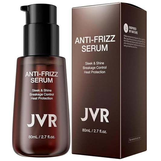 JVR Hydrating Hair Serum for Frizzy and Damaged Hair，Heat Protectant Oil for Frizz Control, Keratin Hair Treatment Essence for Damaged Dry Hair Jojoba Oil, Castor Oil, Anti Frizz Hair Product 2.7 oz