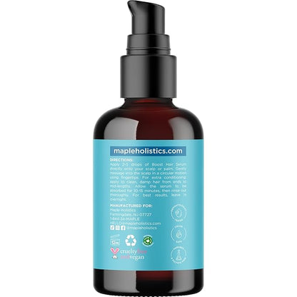 Volumizing Biotin Hair Serum for Men & Women - Caffeine Serum for Hair and Scalp Care with Peppermint Black Castor & Rosemary Oil for Enhanced Volume Shine & Hydration - Vegan & Cruelty Free (4 Fl Oz)