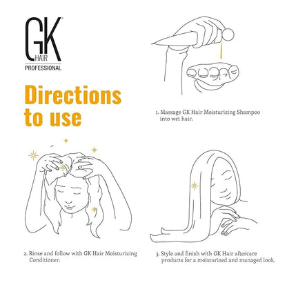 GK HAIR Global Keratin Moisturizing Shampoo and Conditioner Sets (3.4 Oz/100ml) with Leave In Cashmere Smoothing Styling Cream (1.69 Fl Oz/50ml) for Color Treated Dry Damaged Frizzy Hair