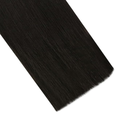YoungSee Nano Hair Extensions Real Human Hair Dark Brown Nano Bead Hair Extensions Human Hair Darkest Brown Silky 18inch 50s 50g