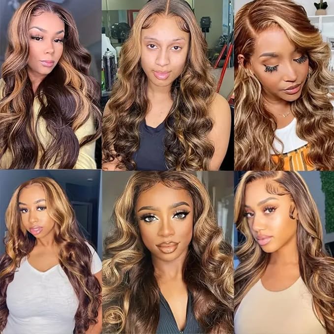 Highlight Human Hair Bundles P1B30 Body Wave Bundles 2 Tone Black and Light Brown Bundle 16 18 20 Inch Niegmeag Hair Brazilian Unprocessed Virgin Remy Hair Extensions