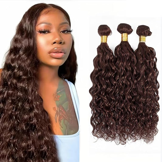 30 32 34 Inch Color 4 Human Hair Bundles Chocolate Brown Kinky Curly Bundles Brazilian Grade 8A Virgin Remy Hair Extensions Double Weft Hair Weave 300g