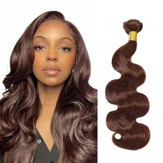 Brown Human Hair Bundles Chocolate Body Wave Bundles Single Bundle 14 Inch Niegmeag Peruvian Virgin Remy Hair Extensions Color 4 Body Wave Bundle 100g