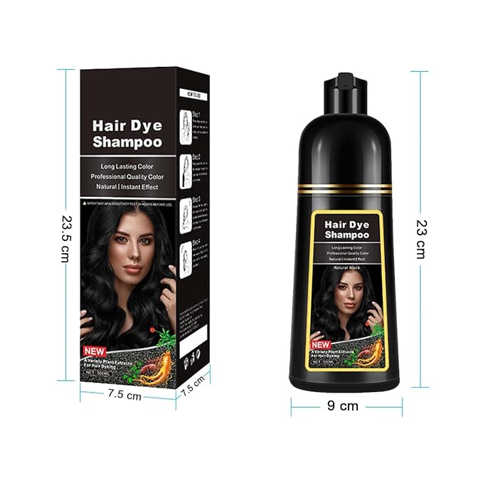 Natural Wine Red Hair Dye Shampoo,Magic Hair Dye Shampoo,Colors Hair in 15 Minutes,Long Lasting,500 Ml–3-In-1 Hair Color
