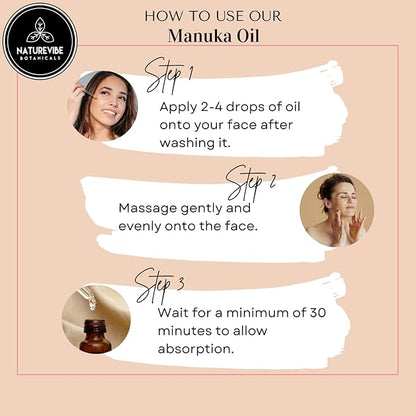 Naturevibe Botanicals Manuka Oil 32 Ounces | 100% Pure and Natural | Great for Skin Care and Hair Care