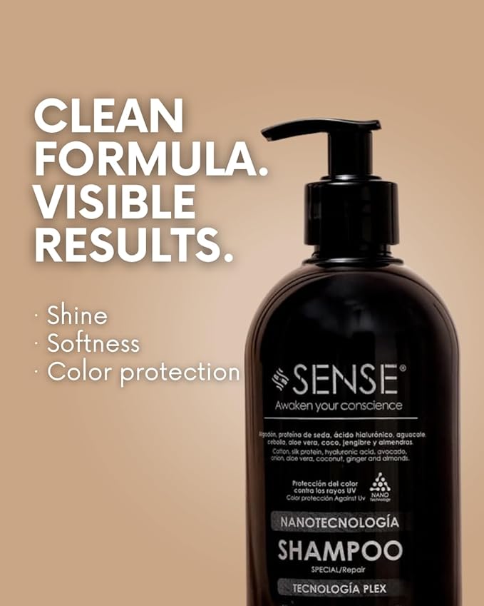 Nanotech Plex Repair Shampoo – Bond Restoration with Hyaluronic Acid, Coconut, Ginger & Q10 – Sulfate-Free, Vegan, Color-Safe – 500 ml