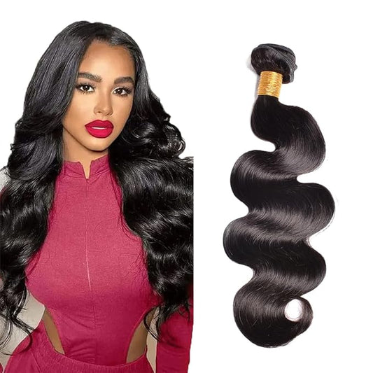 Body Wave Human Hair Bundles Natural Black Body Wave Hair Extensions Single Bundle 20 Inch Double Weft Real Natural Color Hair Weave 100g/Pc