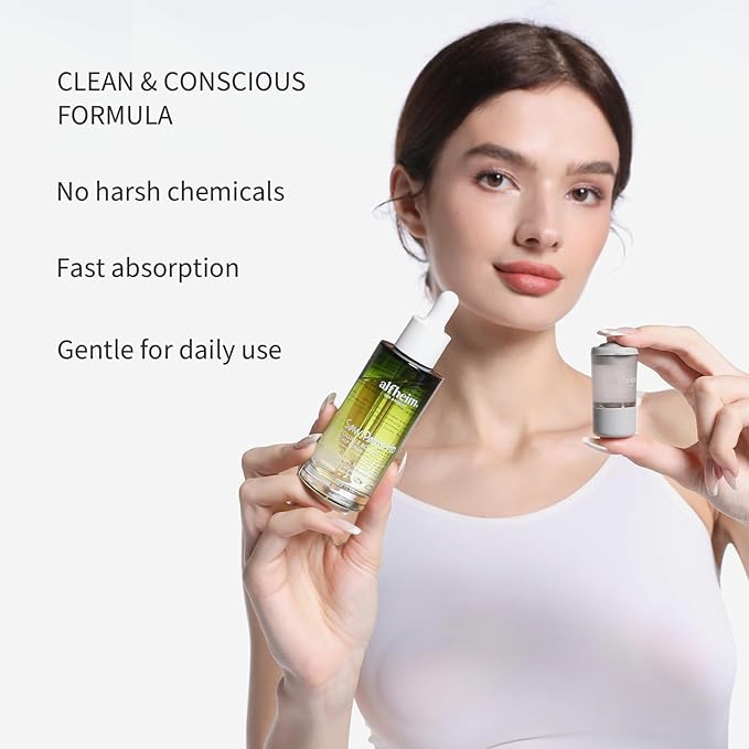 ALFHEIM Saw Palmetto Scalp Serum for Boost Follicle - Infused With Caffeine, Biotin for Thicker Hair - Balance Scalp, Rejuvenate Hair Follicles ＆ Improve Hair Density - 1.69 fl oz + Serum Applicator
