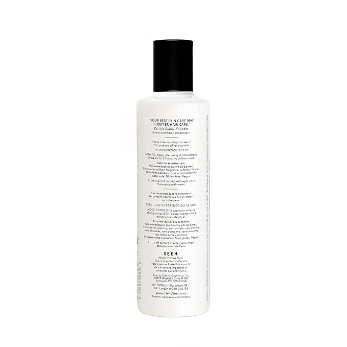 SEEN Shampoo & Conditioner Bundle, Fragrance-Free - Non-Comedogenic & Sulfate-Free Hair Care - Dermatologist-Developed, Safe for Sensitive, Eczema & Acne-Prone Skin