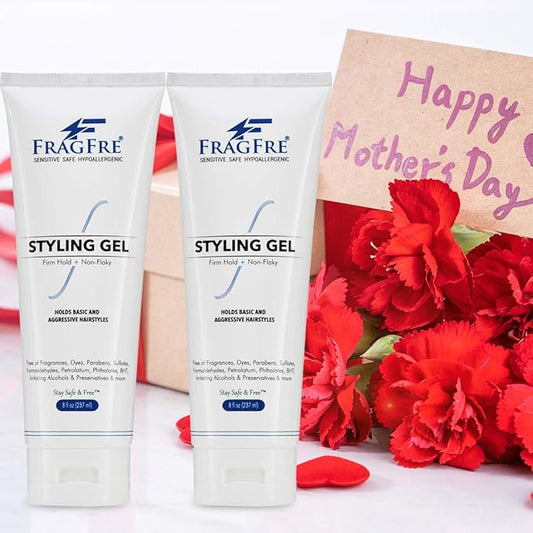 Firm Hold Hair Gel Fragrance Free 8 oz (2-Pack Gift Set) - Strong Styling Gel for Aggressive Hair Styles - Paraben Free Hypoallergenic Sensitive - Non-Irritating Vegan Gluten Free