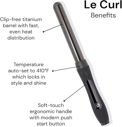 L'ANGE Hair Le Curl 25 MM Titanium Curling Wand | Professional 1 Inch Curling Iron for All Hair Types | Clip Free Hair Curler | Best Curling Wand for Tighter Curls & Beach Waves