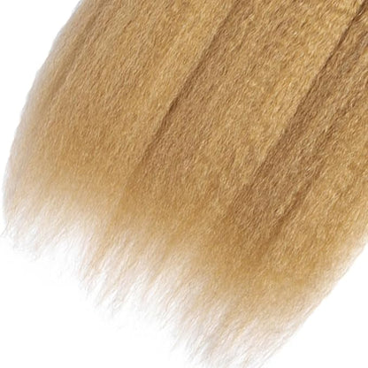 Ombre Human Hair Bundles 1B27 Kinky Straight Bundles 26 28 30 Inch Double Weft 2 Tone Black and Blonde Bundle Grade 8A Peruvian Virgin Remy Hair Extensions 100g/Pc