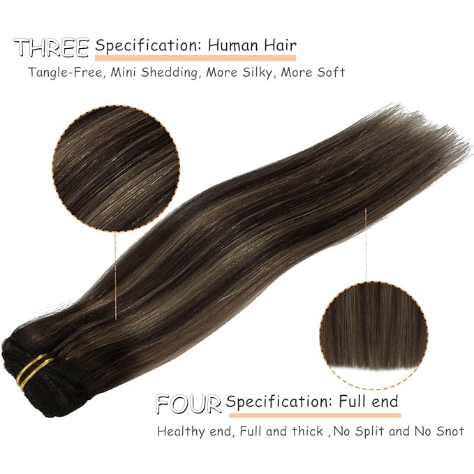 Caliee Lace Clip in Hair Extensions Human Hair 14Inch R1B-1B/6A Balayage Natural Black to Light Chestnut Brown Hair Extensions Clip ins Real Human Hair 7Pcs 120G Double Weft Thick Long Soft Silky