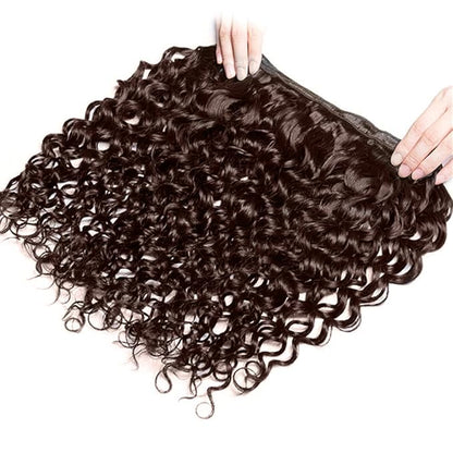 #4 Brown Bundles Human Hair Water Wave Bundles 30 32 Inch Human Hair Weave 2 Bundle Unprocessed Brazilian Virgin Hair Chocolate Water Wave Human Hair Extensions
