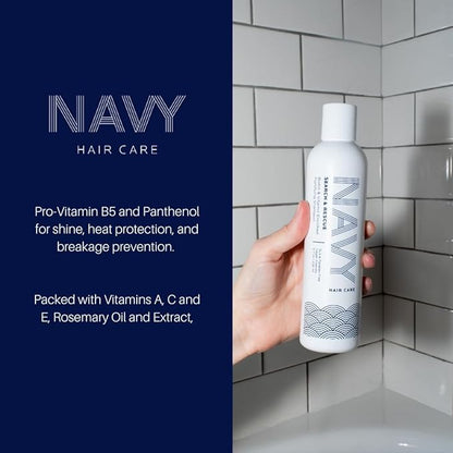 NAVY Hair Care Search and Rescue Shampoo | Biotin and Rosemary Oil Enriched for Hair Growth | Paraben Free | 8 oz