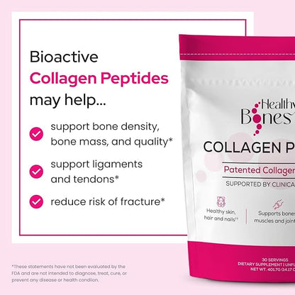 FORTIBONE Premium Bone Health Collagen Peptides w/FORTIGEL, VERISOL, TENDOFORTE | Clinically-Supported for Bones Joints Skin Hair Nails| Hydrolyzed Collagen Complete Anti-Aging Formula | 3 Pack