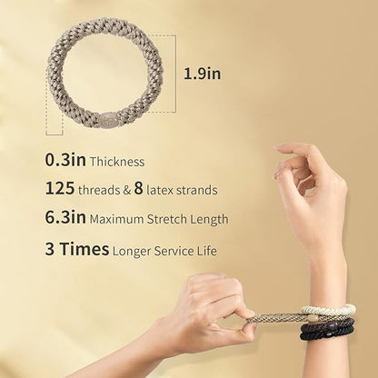 EVITA PERONI Hair Ties 12 Pcs Set, High Elastic Ponytail Holders, Hair Ties No Damage, Elastic Ties for Thick Hair Women Men, Gifts for Mother Sister Girlfriend (Amber Shadow)