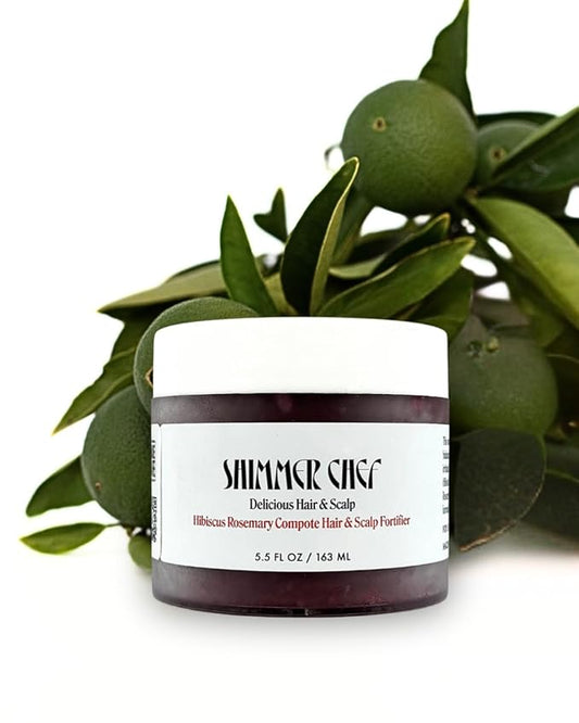 Hibiscus Rosemary Compote Hair & Scalp Fortifier | Superfood Infused Formula | Conditions, Strengthens, Promotes Growth | Balances Scalp Microbiome for Healthy Hair & Scalp 5.5 Ounce