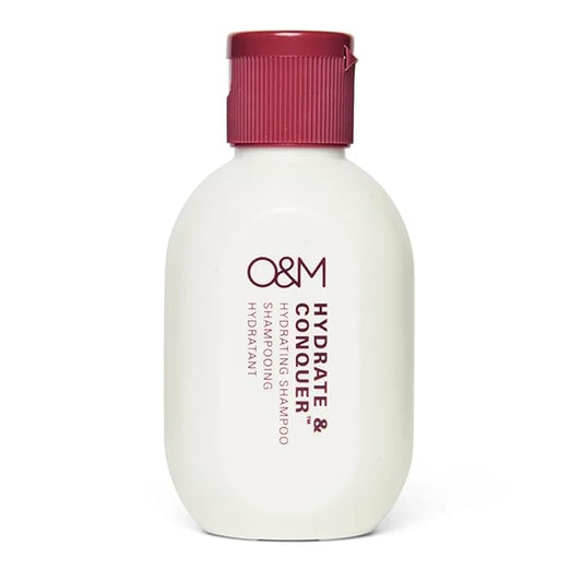 O&M Hydrate & Conquer Vegan Moisturizing Shampoo For Women + Men, Dry, Damaged, Colored Hair, Organic Coconut Oil, Vitamin A, B, C & E, Amino Acids, Paraben/Sulfate-Free, Made in Australia, 50ml