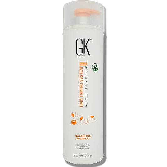 GK HAIR Balancing Shampoo Repairs Dry Damage For Oily Flaky Itchy Scalp Thinning Removes Impurities Deep Cleansing Natural Moisture Keratin Treatment Sulfate Parabem Free All Hair Types - 33.8 Ounce
