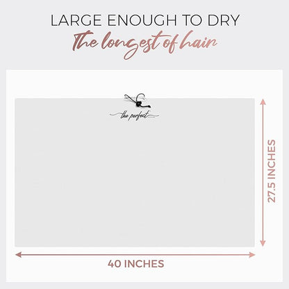 THE PERFECT HAIRCARE Microfiber Hair Towel Wrap for Women - Absorbent Quick Drying Turban for Wet, Curly, and Long Hair for Women, Girls, and Kids - Anti Frizz White