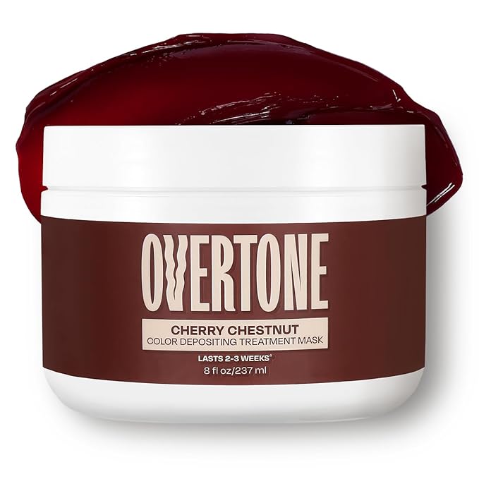 Overtone Color Depositing Semi-Permanent Hair Dye Conditioner - 8 oz For Natural & Color-Treated Hair, Moisturizing Shea Butter & Coconut Oil - Vegan & Cruelty-Free, Cherry Chestnut