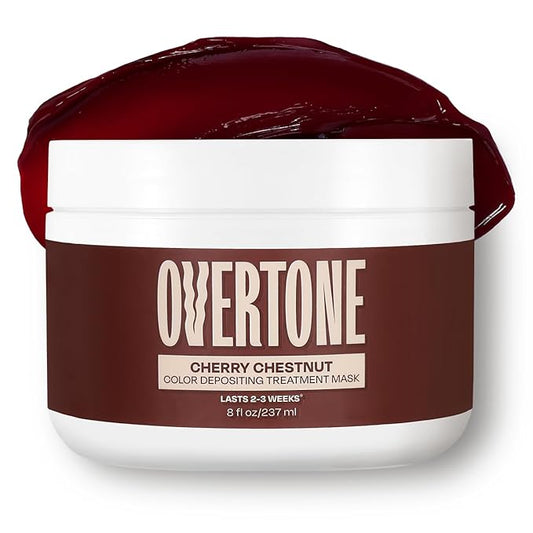 Overtone Color Depositing Semi-Permanent Hair Dye Conditioner - 8 oz For Natural & Color-Treated Hair, Moisturizing Shea Butter & Coconut Oil - Vegan & Cruelty-Free, Cherry Chestnut
