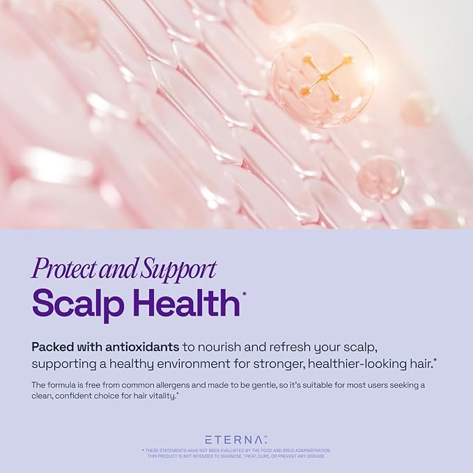 ETERNA RADIANT Healthy Hair Growth Supplement - Biotin Collagen Keratin Hyaluronic Acid & Antioxidants - Supports Thicker Fuller Stronger Hair for Women & Men - Advanced 10-in-1 Formula-1 Month Supply