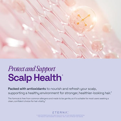 ETERNA RADIANT Healthy Hair Growth Supplement - Biotin Collagen Keratin Hyaluronic Acid & Antioxidants - Supports Thicker Fuller Stronger Hair for Women & Men - Advanced 10-in-1 Formula-1 Month Supply