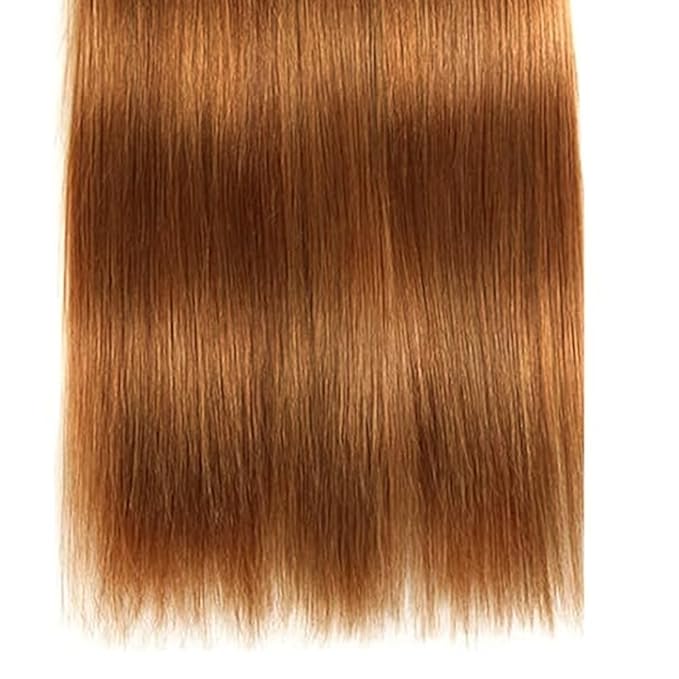 Color 30 Bundles Human Hair Light Brown Straight Human Hair Bundles 14 16 18 Inch Brown Bundles Human Hair Color Silky Soft Unprocessed Remy Hair Extensions #30 Straight Human Hair Bundles