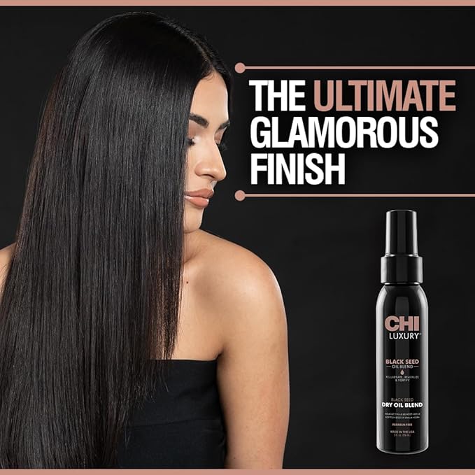 CHI Luxury Black Seed Oil Blend Dry Oil, Revitalizing & Nourishing Hair Oil, Creates Smooth & Shiny Hair, Sulfate, Paraben, & Cruelty-Free, 3 Oz