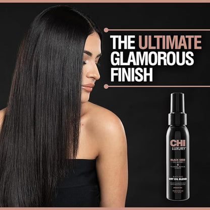 CHI Luxury Black Seed Oil Blend Dry Oil, Revitalizing & Nourishing Hair Oil, Creates Smooth & Shiny Hair, Sulfate, Paraben, & Cruelty-Free, 3 Oz