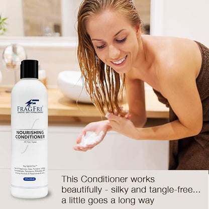 Fragrance Free Conditioner 12 oz (3-Pack Gift Set) - Parabens Free Hypoallergenic - Hair Conditioner for Sensitive Skin - Deep Conditioning for Normal Treated and Fragile Hairs - Vegan GF/CF