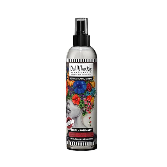 Dollylocks Dreadlock Refreshening Spray for Locs - Pepe Le Rosemary, Peppermint Lemon and Rosemary Scent - Residue-free and Sulfate-free Loc and Scalp Refreshing Spray for Dreadlocks, 8oz