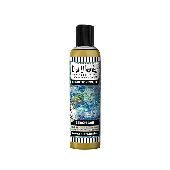 Dollylocks Conditioning Oil – Plant-Based & Residue-Free Moisturizing Scalp & Dreadlock Oil, pH Balanced,Vegan (Beach Bae Scent, 4oz)