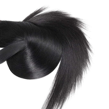 #1B Human Hair Bundles Straight Bundles 26 28 Inch 2 Bundles Unprocessed Brazilian Virgin Hair Weave 50 Grams Per Bundle Straight Bundle Human Hair Extensions Natural Color