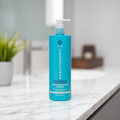 KERATHERAPY Keratin Infused Deep Conditioning Masque, 16.9 fl. oz., 500 ml - Moisturizing Hair Deep Conditioning Treatment with Kerabond, Jojoba Oil, Nettle Root Extract, Wheat Oil, & Persian Walnut