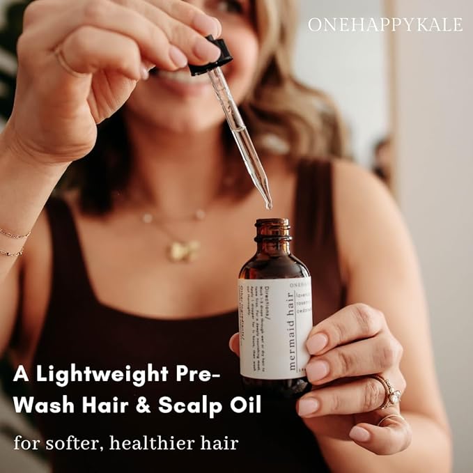 Mermaid Hair Growth & Repair Oil – Scalp Treatment for Thinning Strands, Boosts Regrowth & Restores Strength with Rosemary Oil – Lightweight Nourishing Formula All Hair Type, 2oz