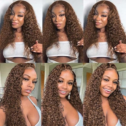 Color 4 Bundles Human Hair Dark Brown Water Wave Bundle Niegmeag Peruvian Virgin Soft and Silky Remy Hair 3 Bundles 16 16 16 Inch Double Weft Hair Weave