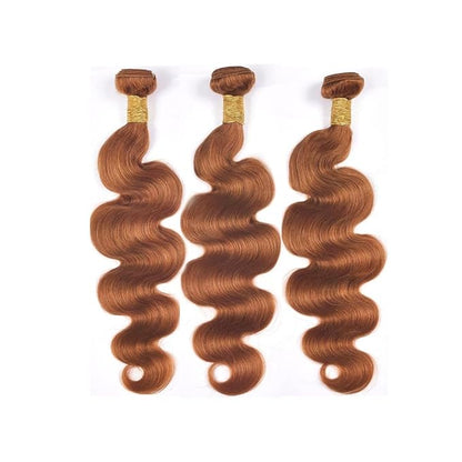 Brown Body Wave Bundles 30 32 34 Inch Color 30 Human Hair Bundles Unprocessed Brazilian Remy Hair Extensions 3 Bundles Hair Weave Silky Soft Light Brown Bundles Human Hair