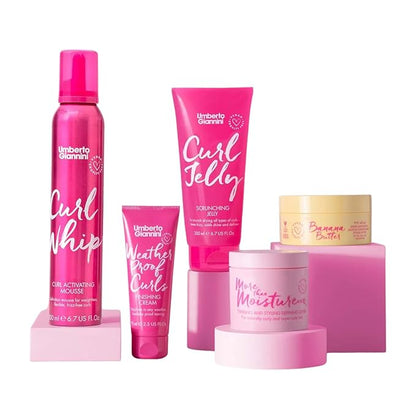 Umberto Giannini Curl Styling Kit, 5-Step Routine for Styling Wavy,Curly & Coily Hair. Defined, Frizz-Free, Soft Curls. Vegan & Cruelty-Free (5 products)